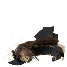 Black Crystal Button Brown Hair Women Headband Diadem