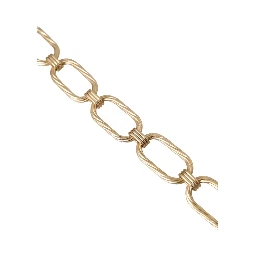 Gold Tone Brass Large Link Chain Jewelry Necklace