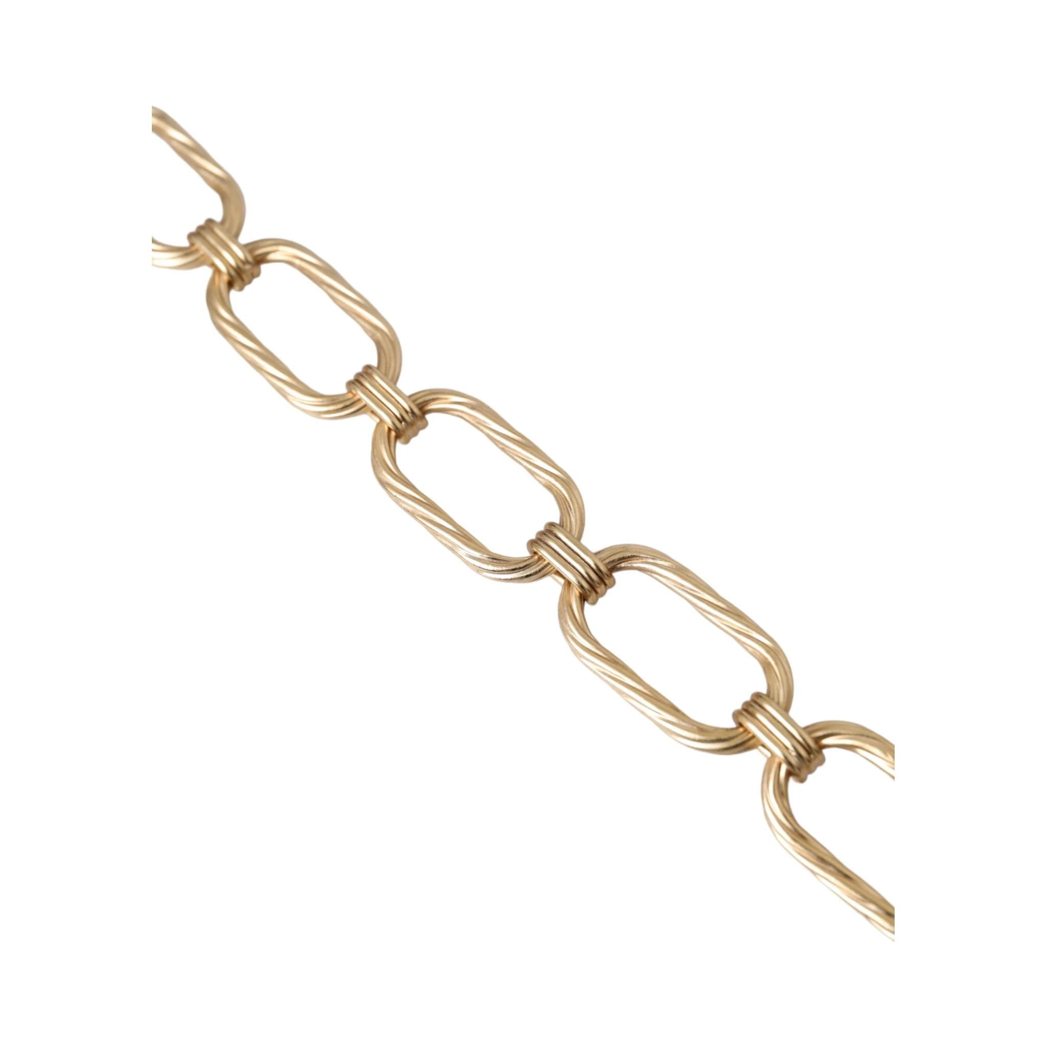 Gold Tone Brass Large Link Chain Jewelry Necklace