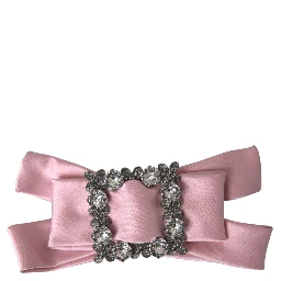 Pink Satin Crystal Jewelry Brooch Hair Pin