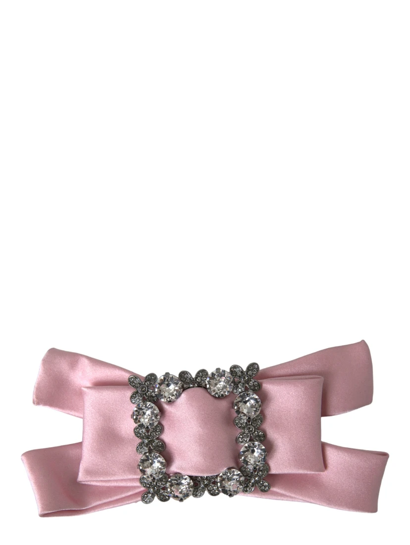 Pink Satin Crystal Jewelry Brooch Hair Pin