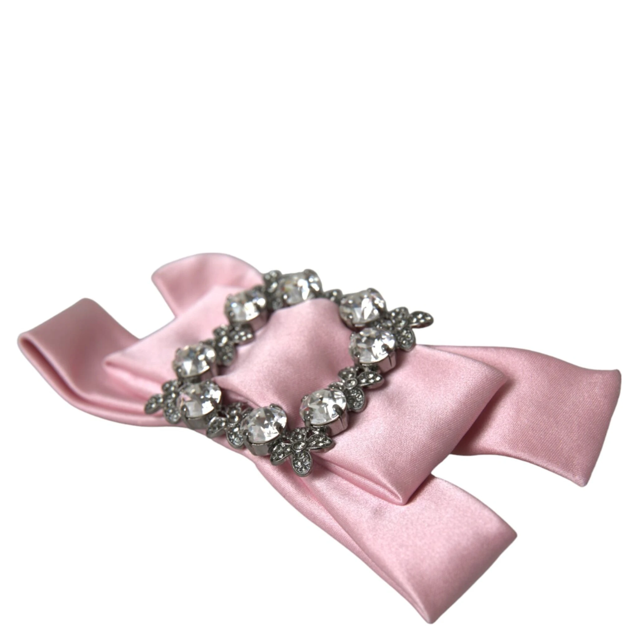 Pink Satin Crystal Jewelry Brooch Hair Pin
