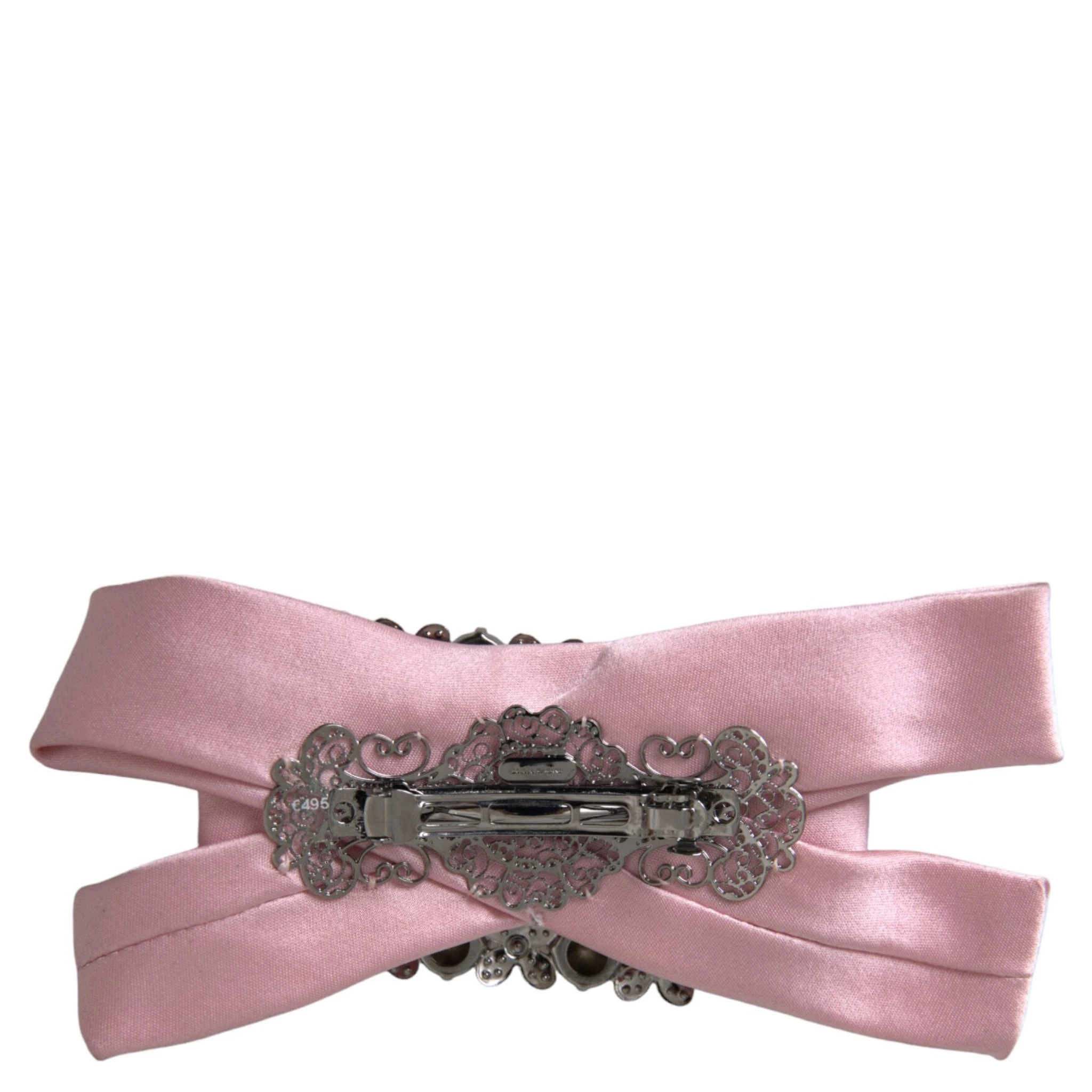 Pink Satin Crystal Jewelry Brooch Hair Pin