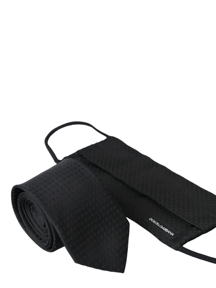 Black 100% Silk Adjustable Necktie Face Mask