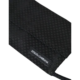 Black 100% Silk Adjustable Necktie Face Mask