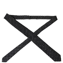 Black Logo Cotton Blend Adjustable Tie