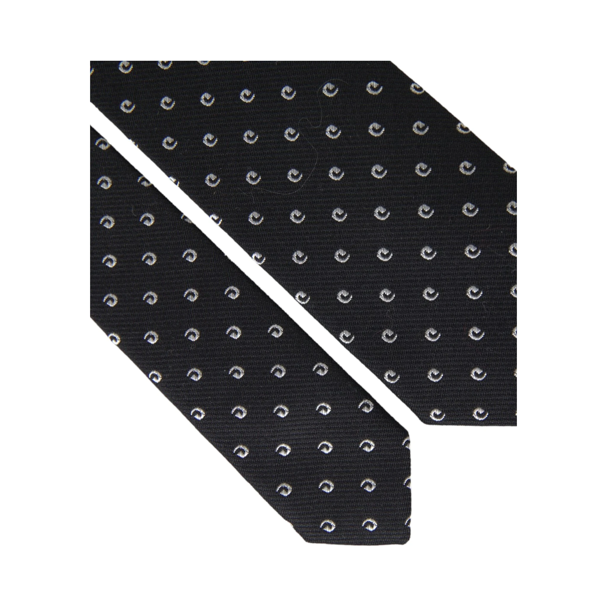 Black Logo Cotton Blend Adjustable Tie