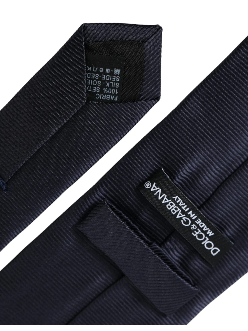 Blue Solid Silk Adjustable Tie Men