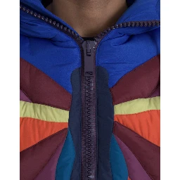 Multicolor Butterfly Hooded Puffer Jacket