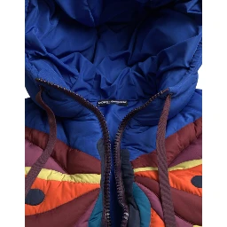 Multicolor Butterfly Hooded Puffer Jacket