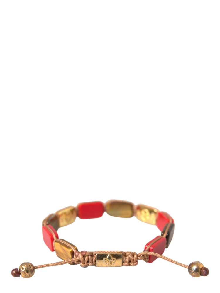 CZ Tiger Eye Red Coral 925 Silver Men Bracelet