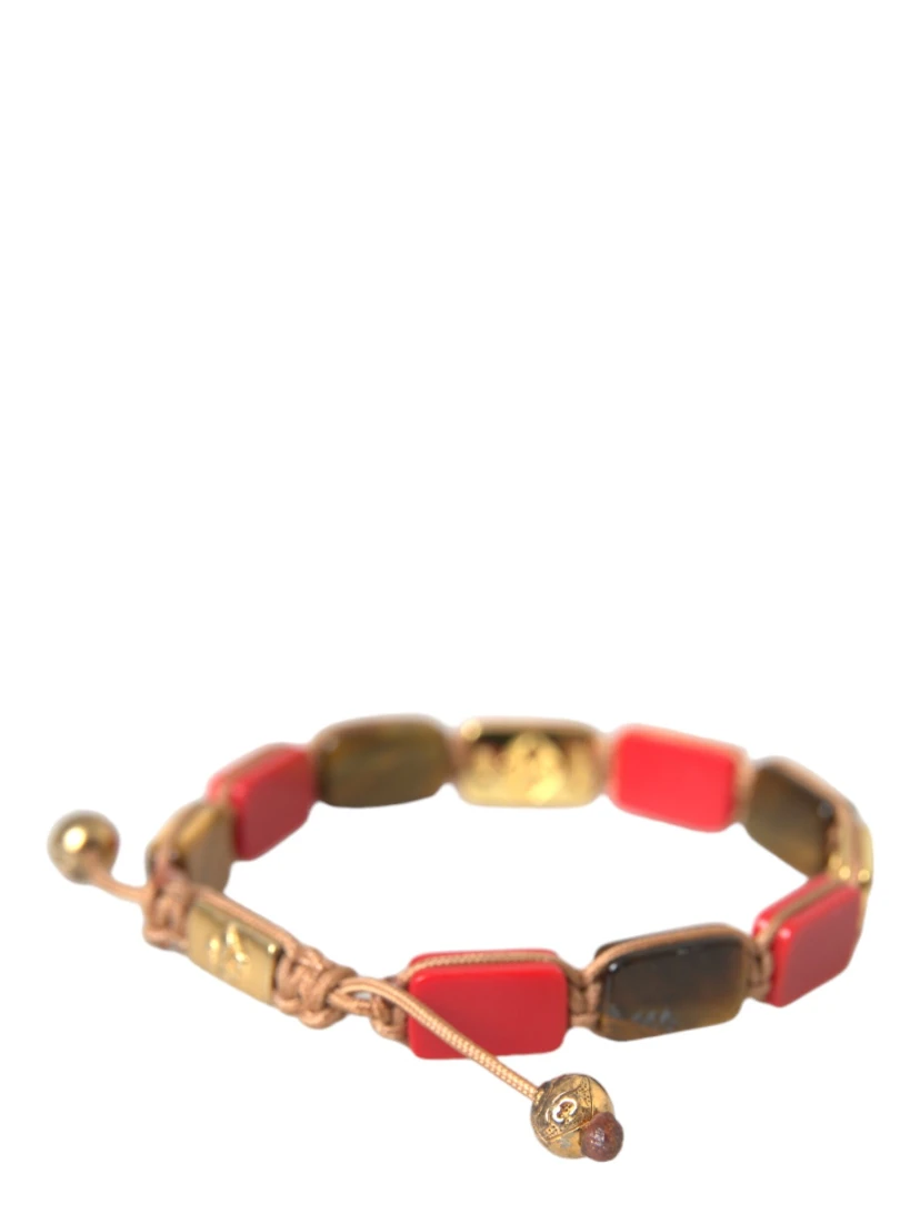 CZ Tiger Eye Red Coral 925 Silver Men Bracelet