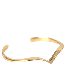 Arched Wing Cuff Skyfall Gold CZ 925 Bracelet