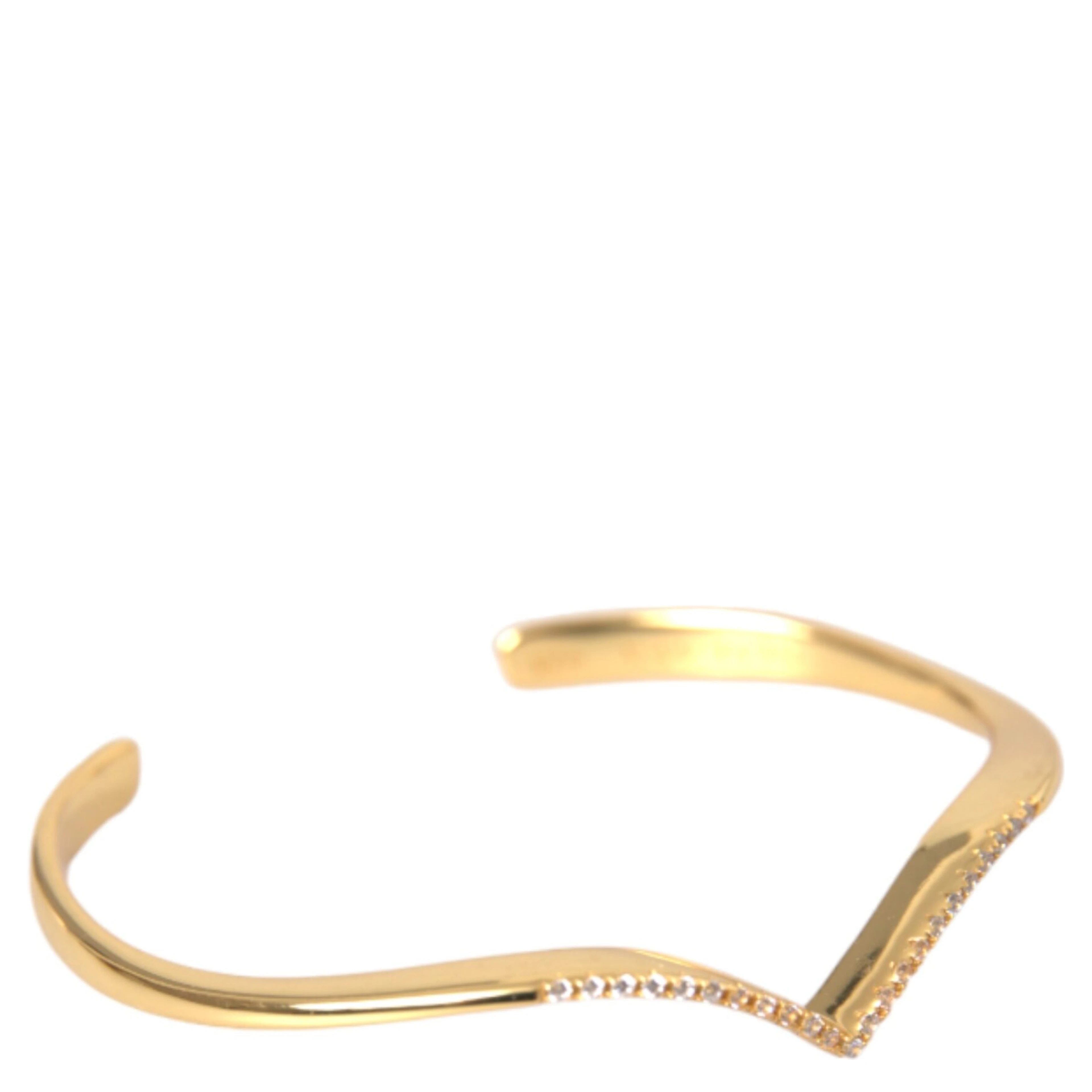 Arched Wing Cuff Skyfall Gold CZ 925 Bracelet
