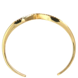 Arched Wing Cuff Skyfall Gold CZ 925 Bracelet