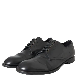 Black Leather Derby Formal Dress Men Shoes