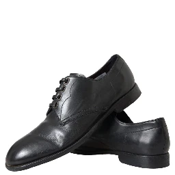 Black Leather Derby Formal Dress Men Shoes