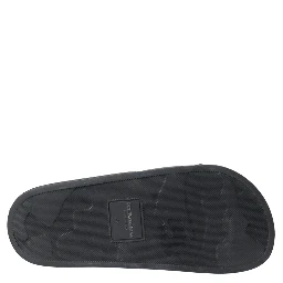 Black Leather I Love D&G Sandals Slides Shoes