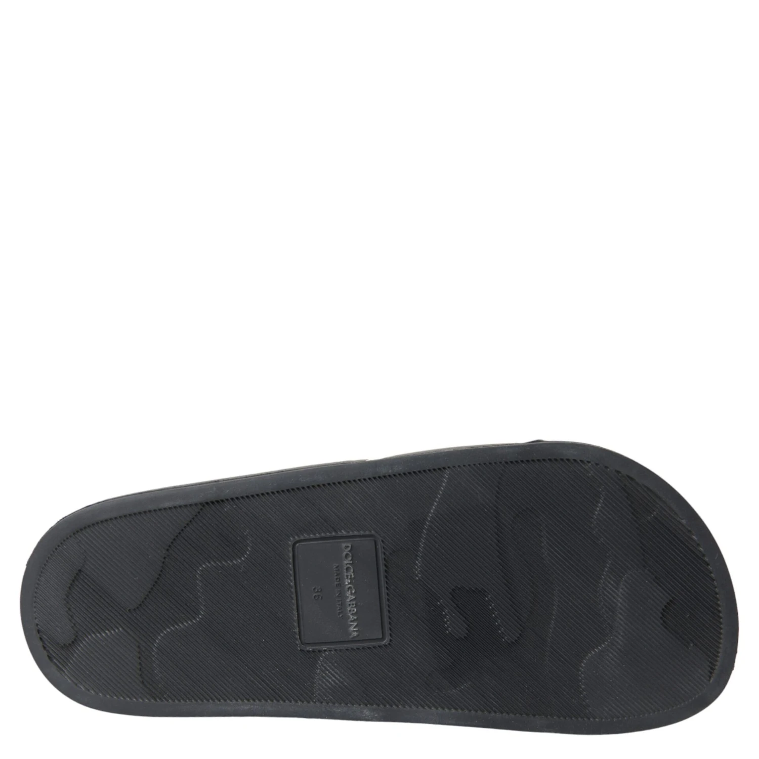 Black Leather I Love D&G Sandals Slides Shoes