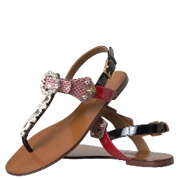 Multicolor Crystal Sandals Flip Flops Shoes
