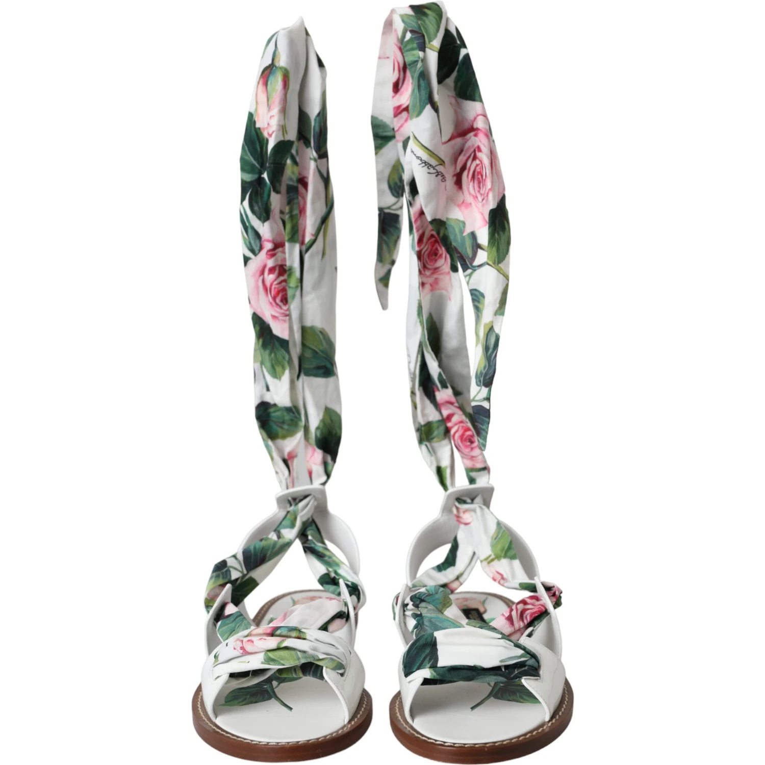 Multicolor Floral Print Ankle Wrap Sandals Shoes