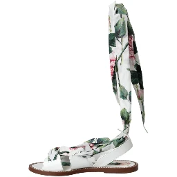 Multicolor Floral Print Ankle Wrap Sandals Shoes