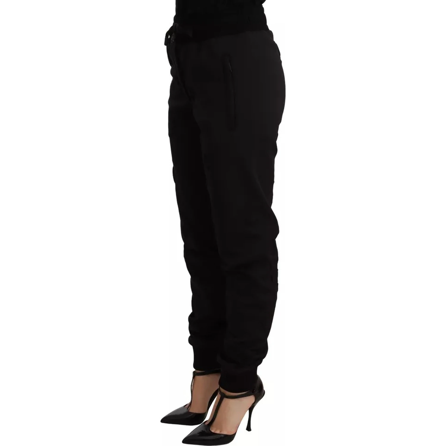 Black Jogger Women Polyester Pants