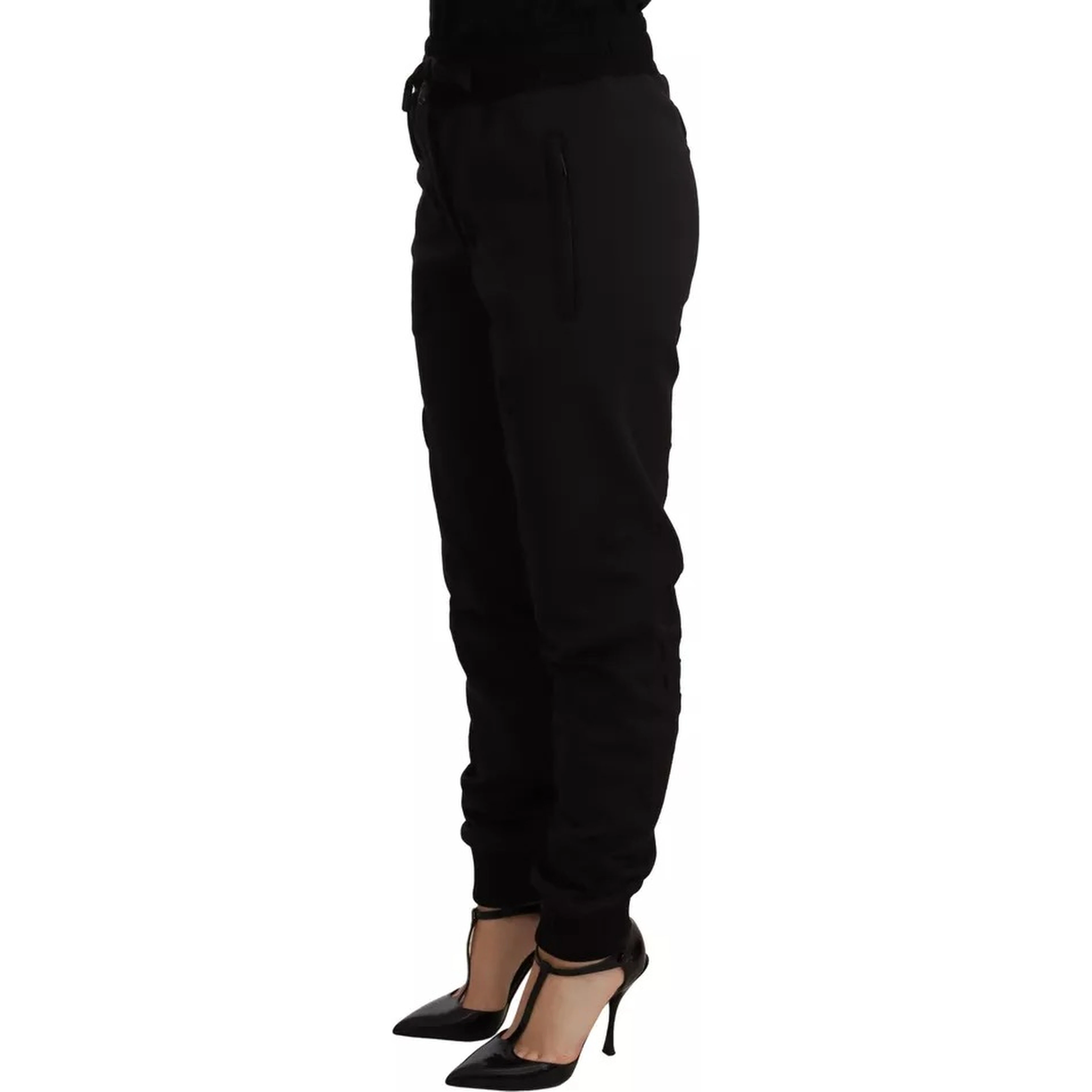 Black Jogger Women Polyester Pants