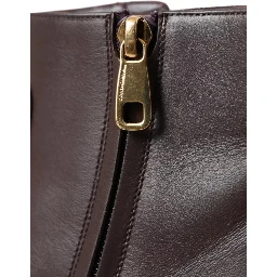 Brown Leather AMORE Flats Ankle Boots Shoes