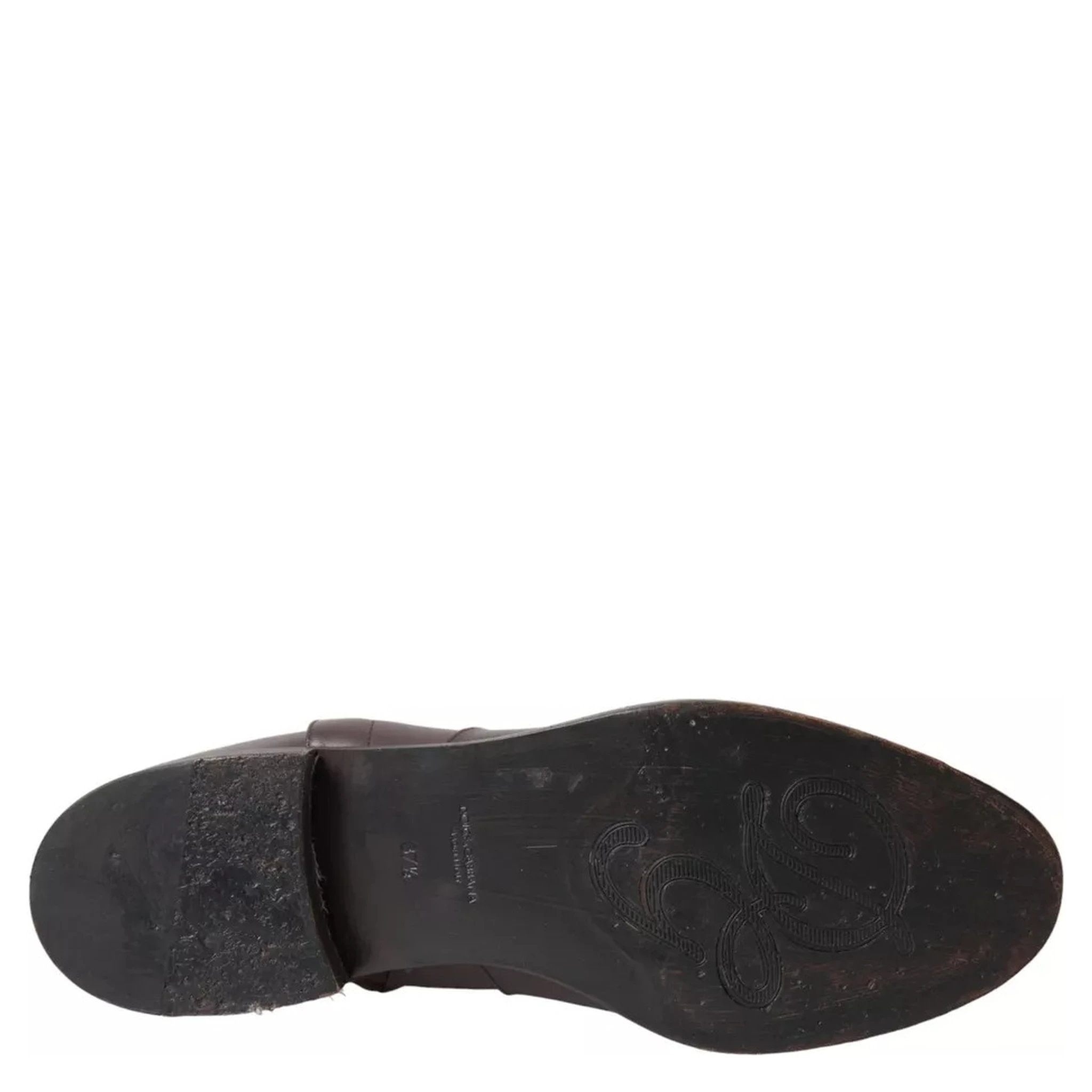 Brown Leather AMORE Flats Ankle Boots Shoes