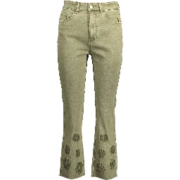 Green Cotton Jeans & Pants