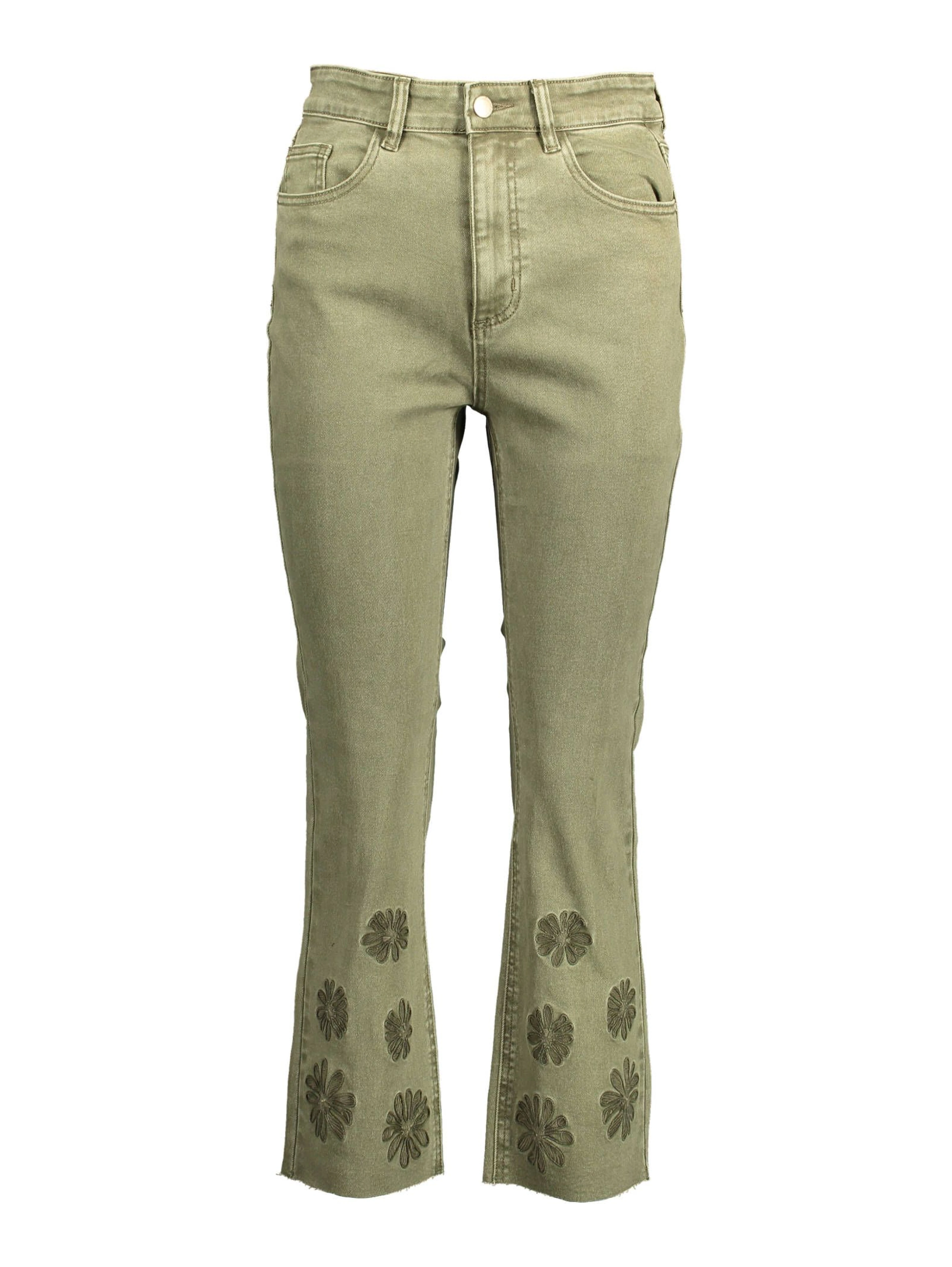 Green Cotton Jeans & Pants