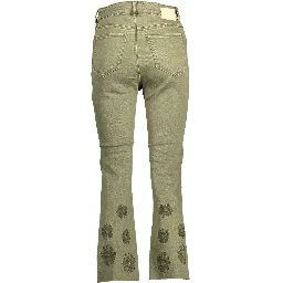 Green Cotton Jeans & Pants