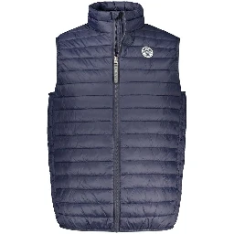 Blue Polyamide Sleveless Jacket