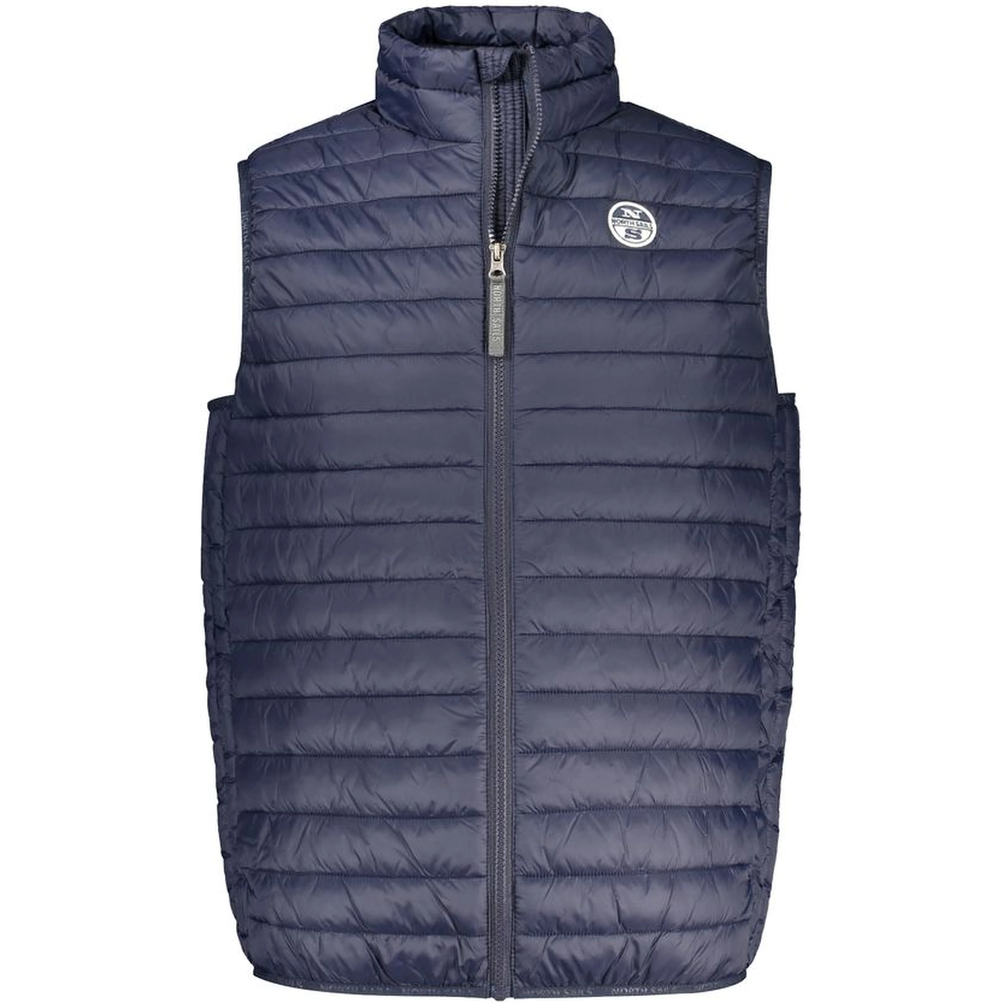 Blue Polyamide Sleveless Jacket
