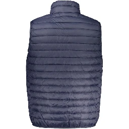 Blue Polyamide Sleveless Jacket