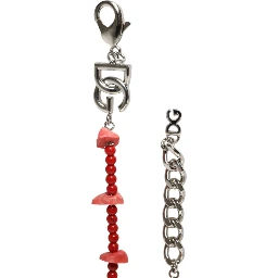 Silver Tone Brass Beaded Resin DG Logo Chain Bracelet