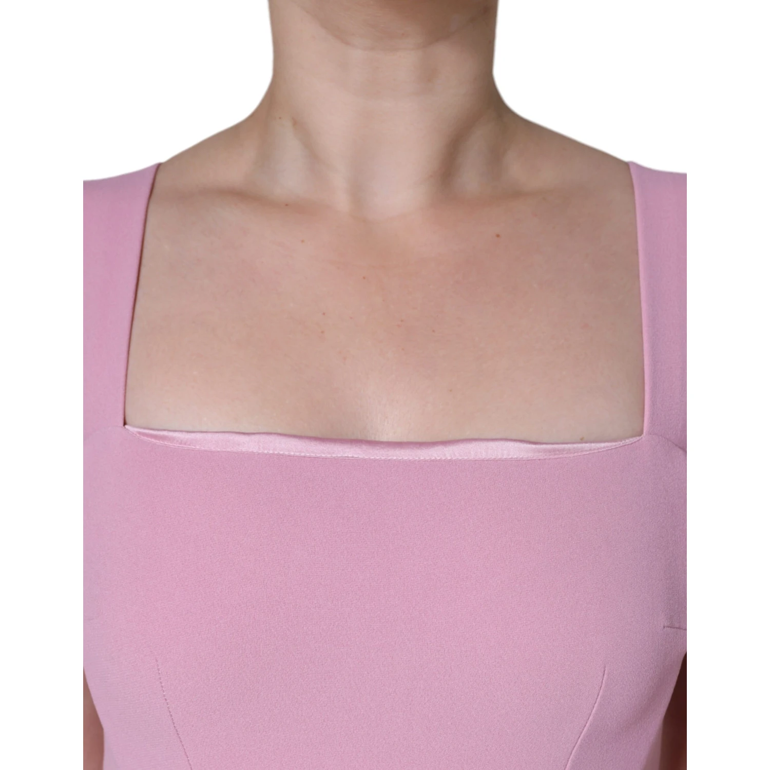 Pink A-line Flare Viscose Sleeveless Dress