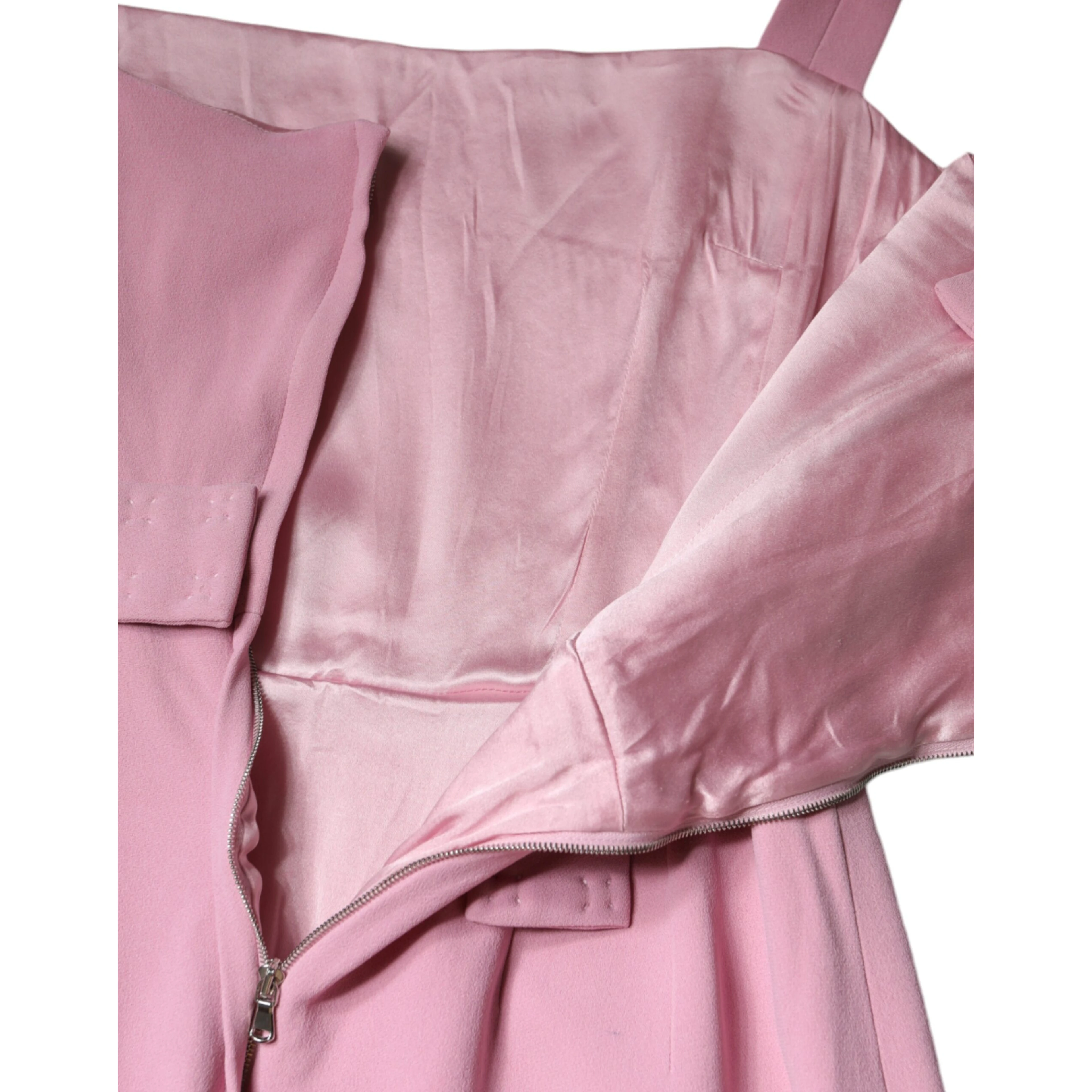 Pink A-line Flare Viscose Sleeveless Dress