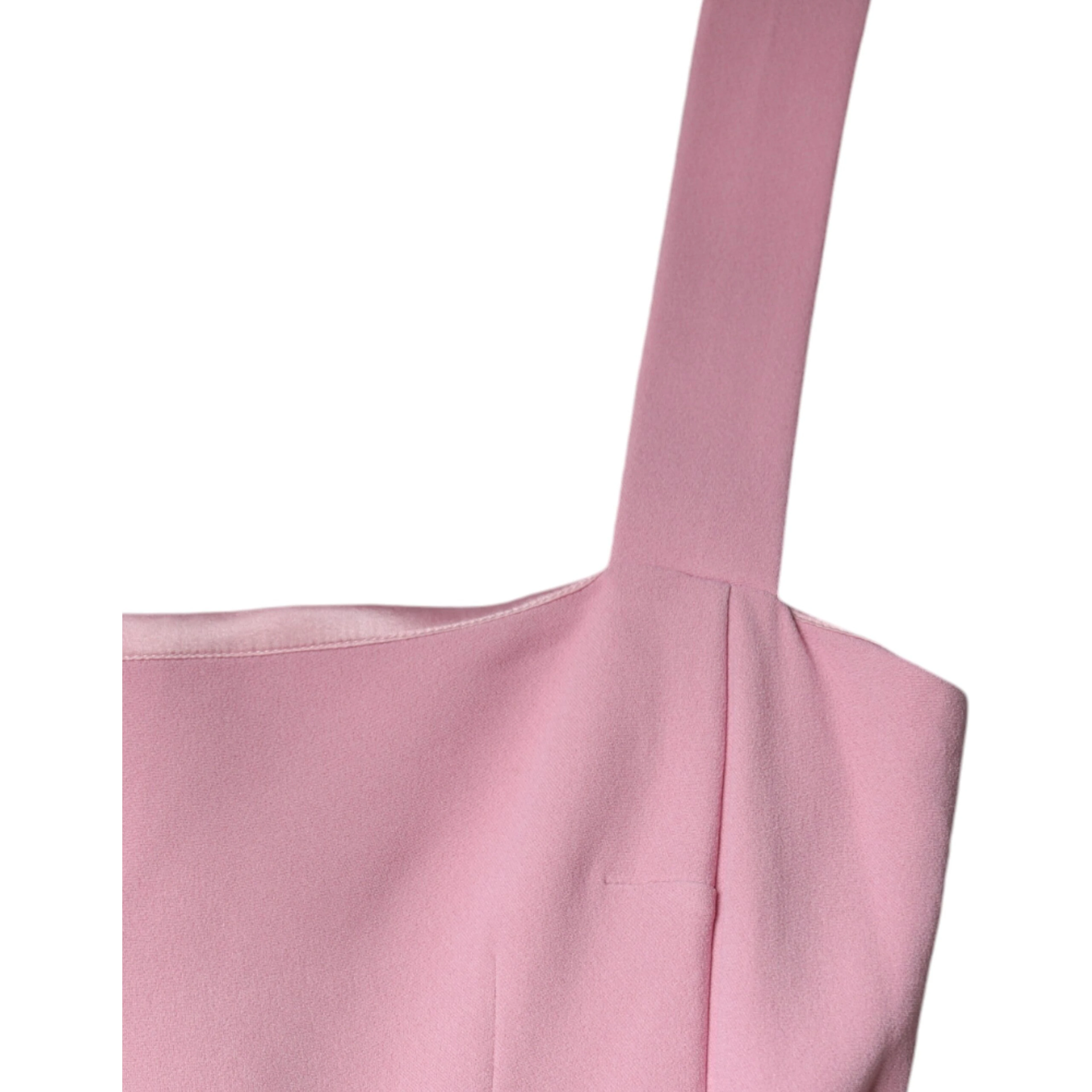 Pink A-line Flare Viscose Sleeveless Dress