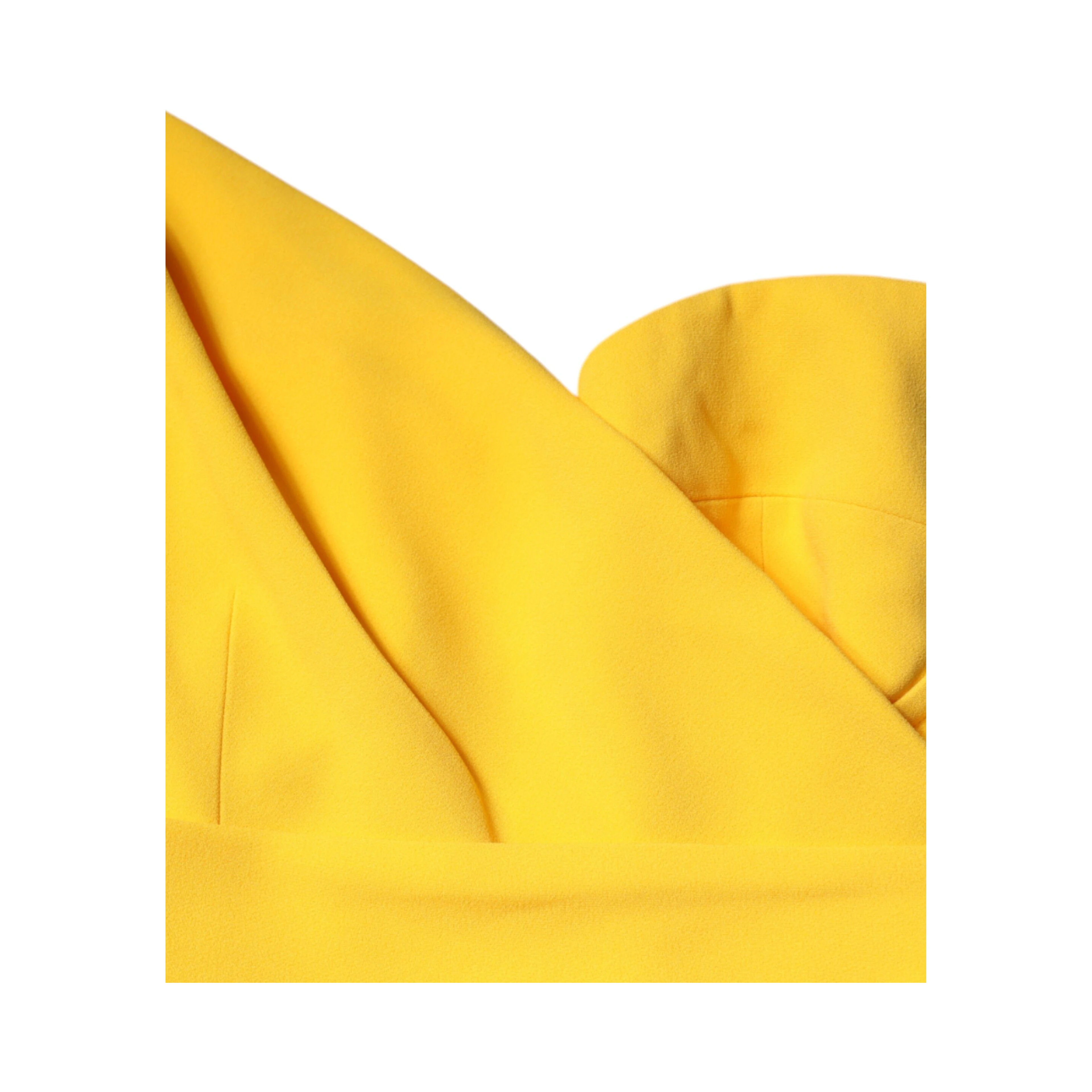 Yellow One Shoulder Side Slit Midi Dress