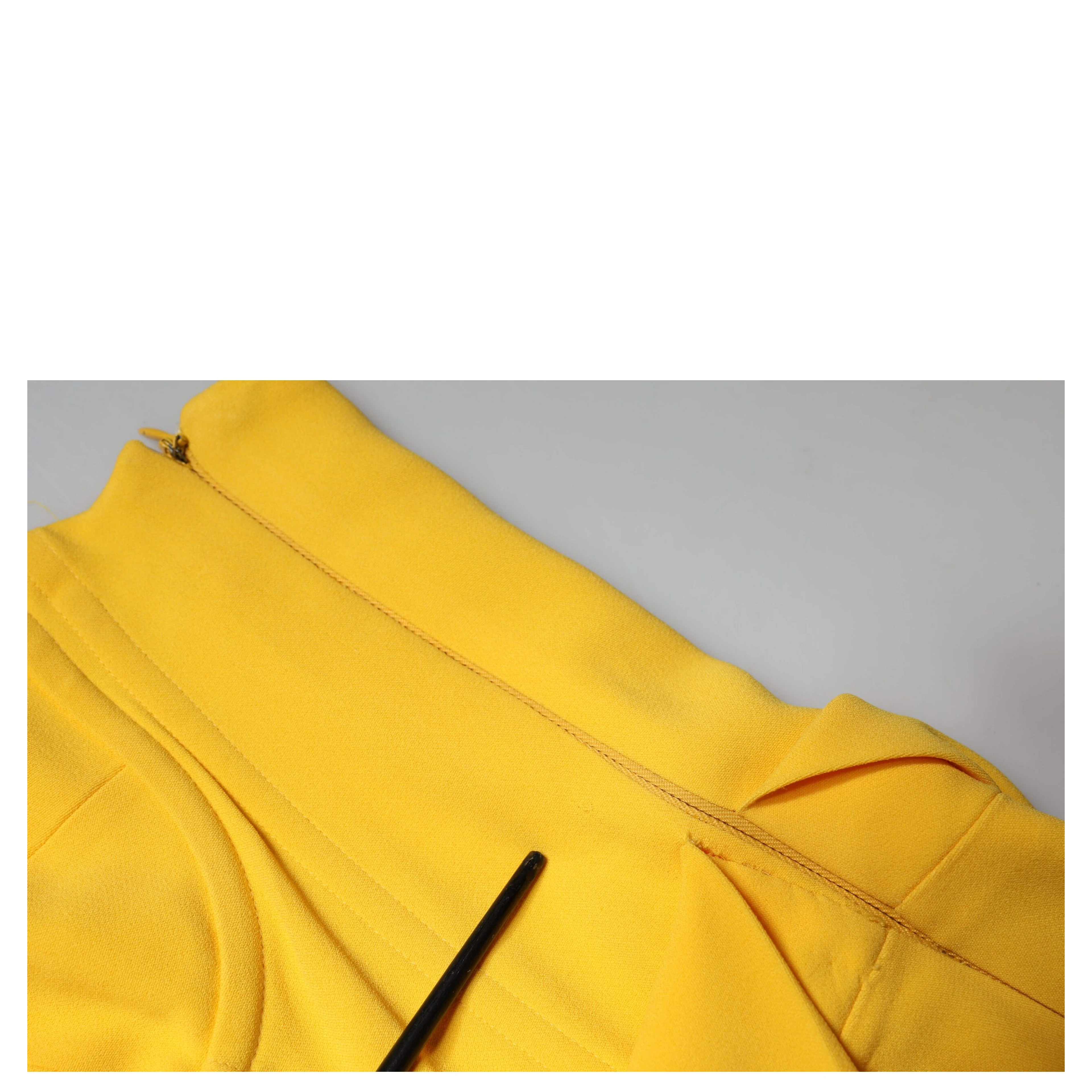 Yellow One Shoulder Side Slit Midi Dress