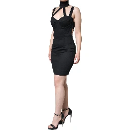 Black Cut Out Sleeveless Bodycon Mini Dress