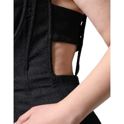 Black Cut Out Sleeveless Bodycon Mini Dress