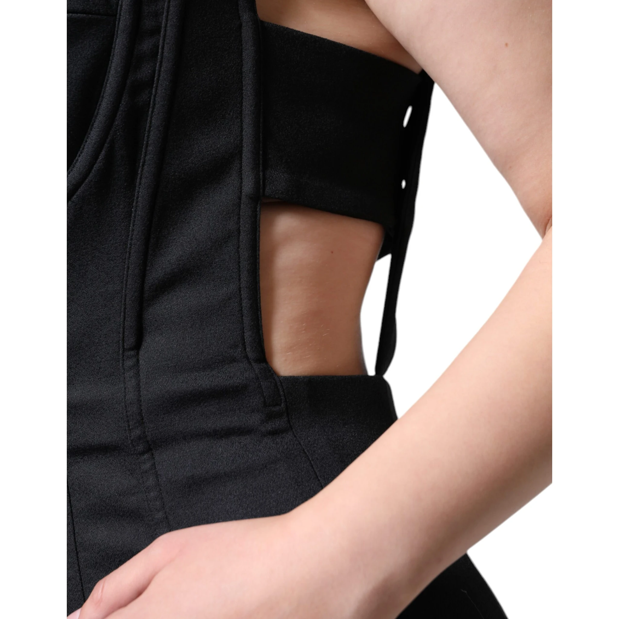 Black Cut Out Sleeveless Bodycon Mini Dress