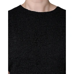 Black Cotton Sheath Knee Length Dress
