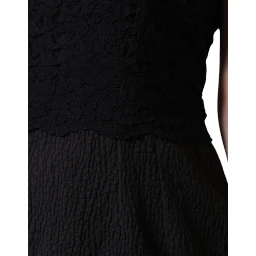 Black Cotton Sheath Knee Length Dress