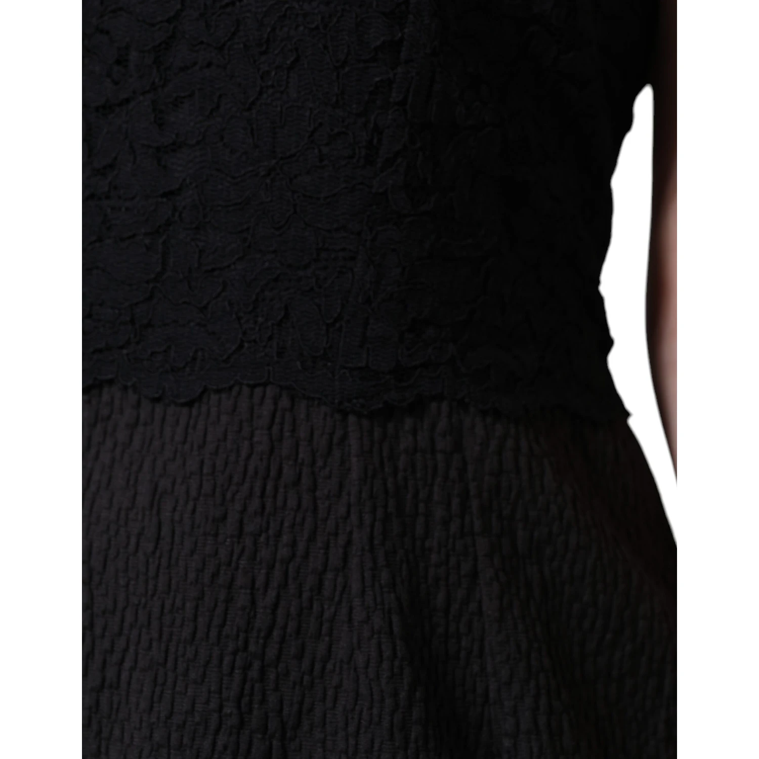 Black Cotton Sheath Knee Length Dress