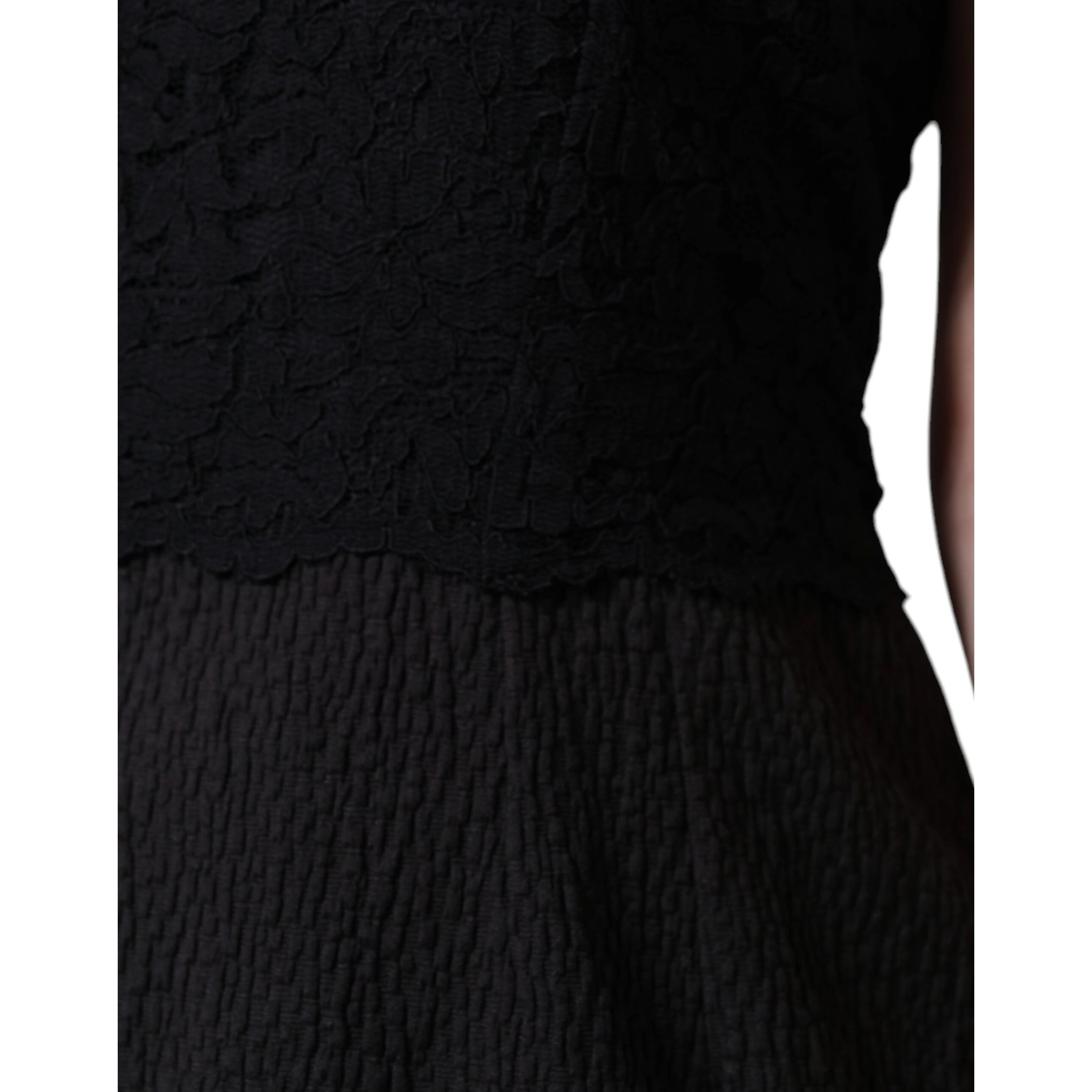 Black Cotton Sheath Knee Length Dress