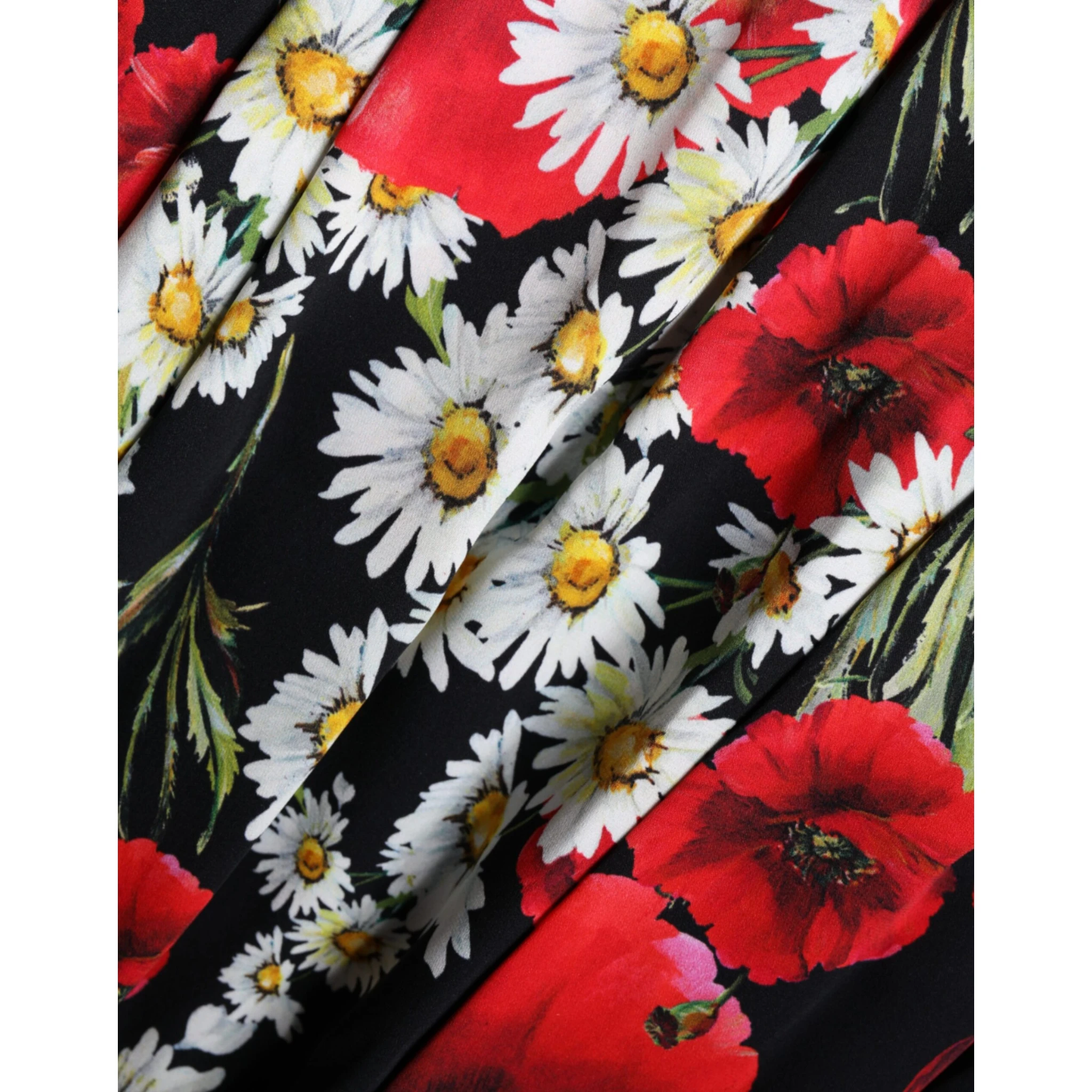 Black Floral Silk Sleeveless Long Gown Dress